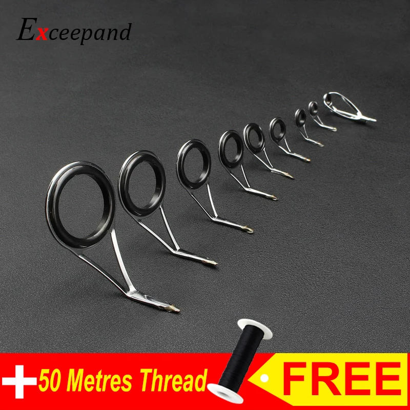 Fishing Equipment Guide - Exceepand 9-delige draaiende hengelgeleider roestvrijstalen frame
